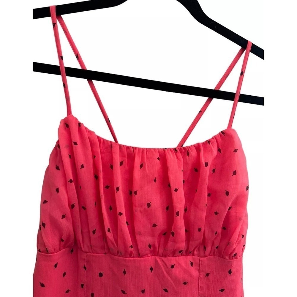 Leith Nordstrom Pink Paradise Leaflet Ditsy Mini Dress Ruffle Size XS - Picture 2 of 11